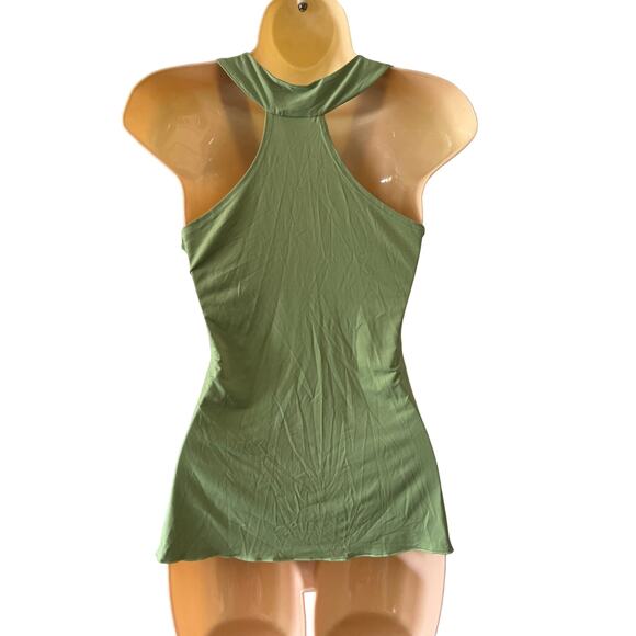 Vintage Fredericks of Hollywood Green/Gold Sequin Knit Top Blouse Size Small - Picture 3 of 8